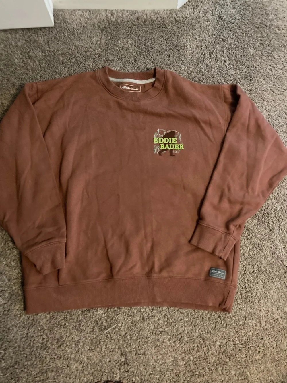 Eddie Bauer Rust Brown Crewneck Sweatshirt with Logo - Picture 7 of 7